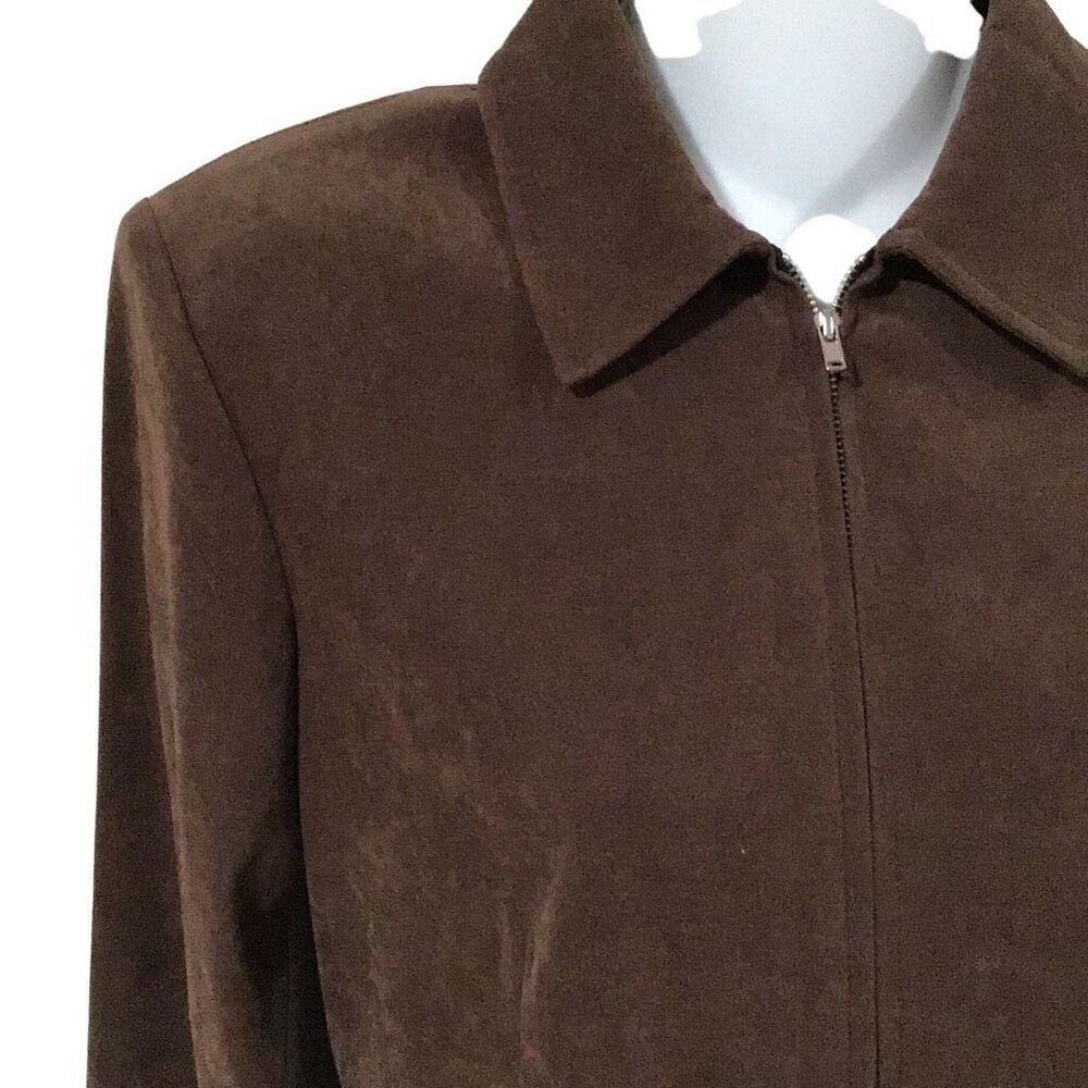 Jacket, Sag Harbor Petites Womens Jacket, size 6P, Brown, Unlined, Zip